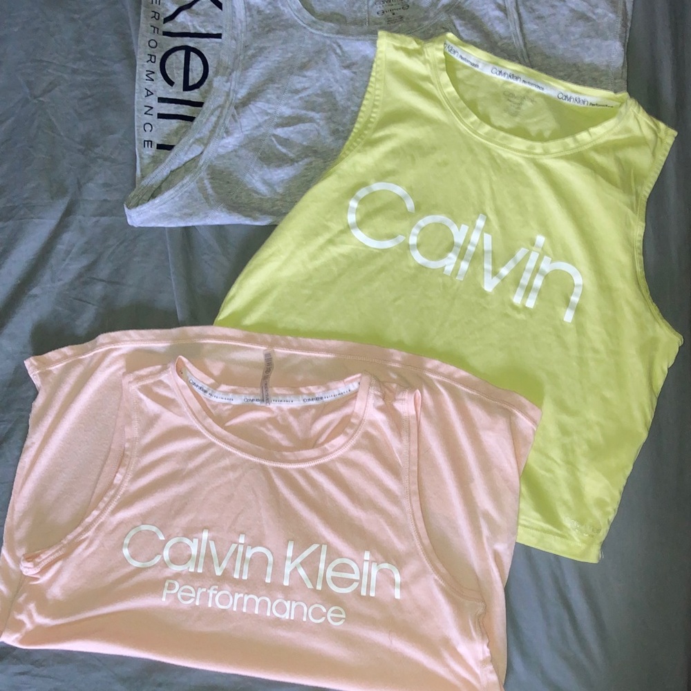 Calvin Klein Performance Short Sleeve Tees - Yellow, Peach, Gray
